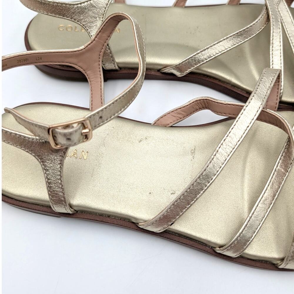 Cole Haan Flynn Strappy Sandals Ankle Strap Women Gold Size US9B EU39.5 - Picture 8 of 10